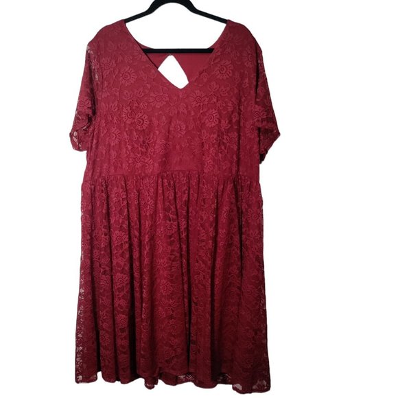 Torrid Dresses & Skirts - Torrid Red Lace Skater Dress Size 26